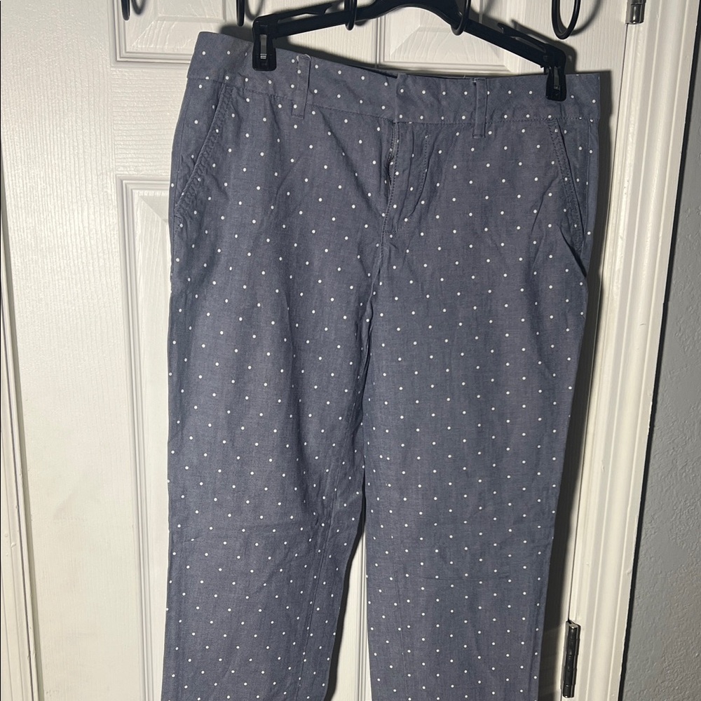 Tommy Hilfiger Blue and White Polka Dot Pants